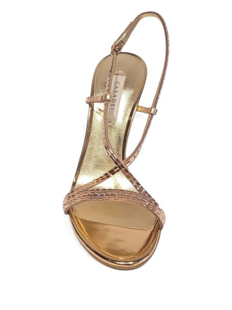 Casadei 100mm crystal-embellished slingback sandals - Gold