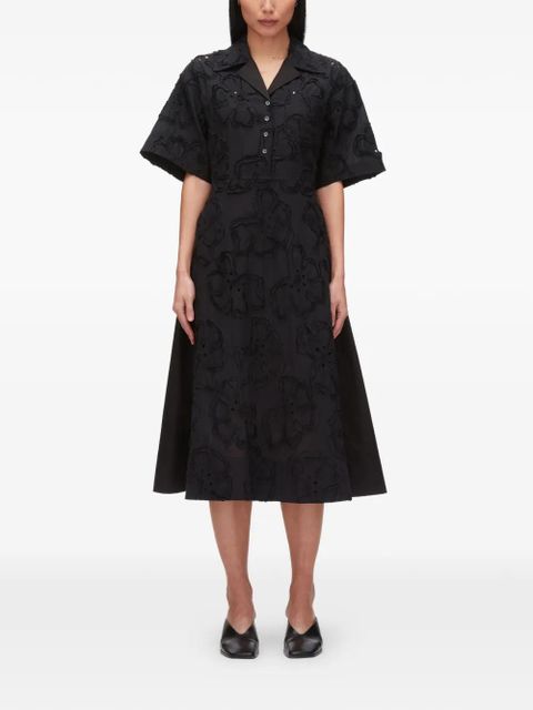 3.1 Phillip Lim floral collared midi dress - Black