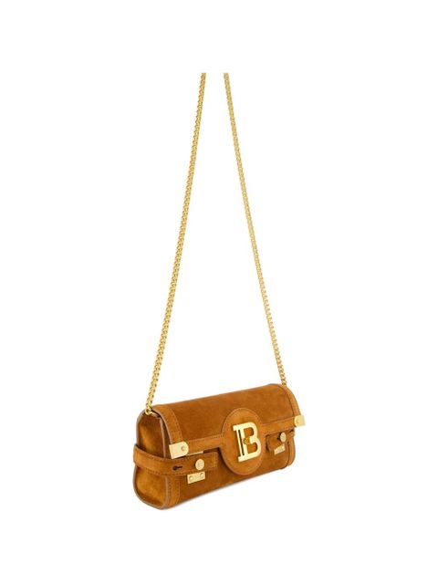 Balmain B-Buzz 23 suede shoulder bag - Brown