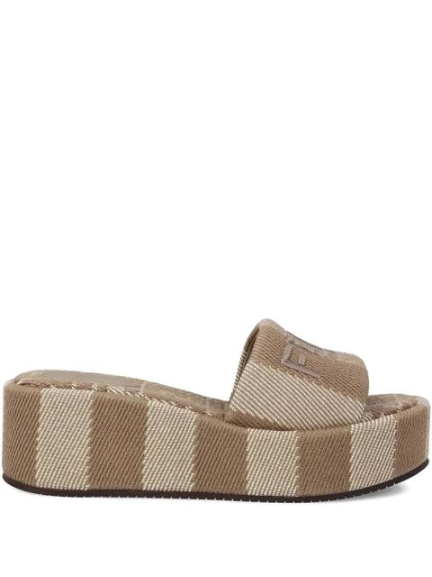 FENDI 60mm Sunshine striped platform sandals - Neutrals - zdjęcie produktu nr 1