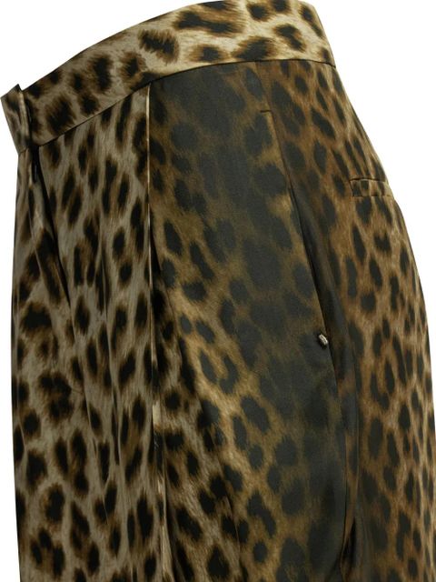Max Mara leopard-print silk trousers - Neutrals