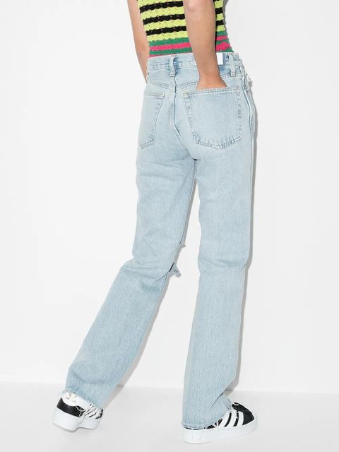 RE/DONE ripped high-waist jeans - Blue