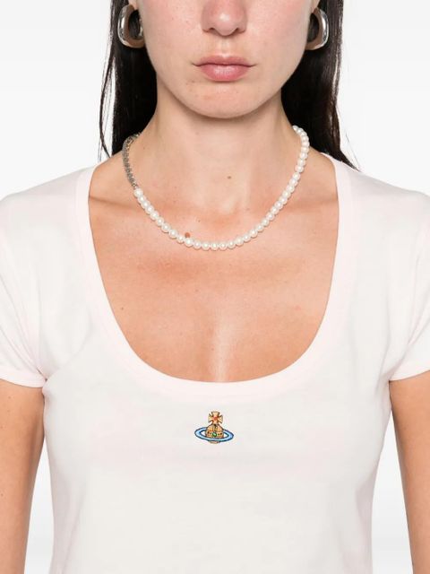 Vivienne Westwood heart-detail organic cotton top - Pink