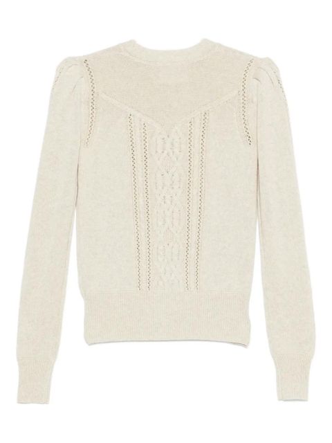 MARANT ÉTOILE Kelia cable-knit eyelet-detail sweater - Neutrals