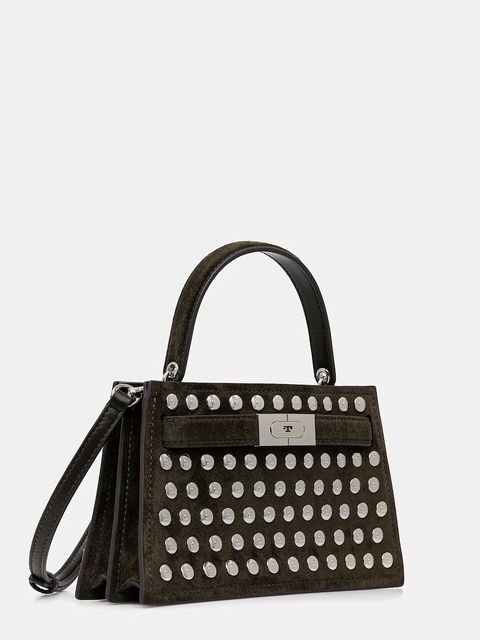 Tory Burch torebka zamszowa Lee Radziwill kolor zielony 175017-301