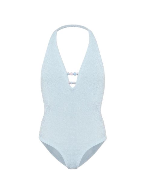Hunza G Adriana beaded crinkle swimsuit - Blue - zdjęcie produktu nr 1