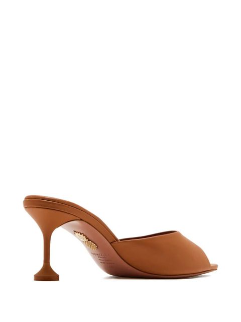 Aquazzura 65mm Bisous pointed-toe stiletto mules - Brown