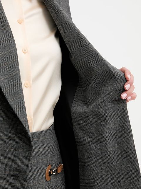 Morgan marynarka kolor szary dwurzędowa wzorzysta VTARY.F