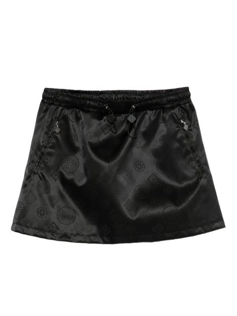 Casablanca drawstring patterned mini skirt - Black - zdjęcie produktu nr 1