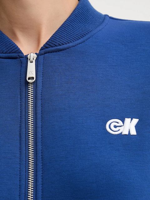 Calvin Klein Jeans bluza damska kolor niebieski z aplikacją LV047C524G