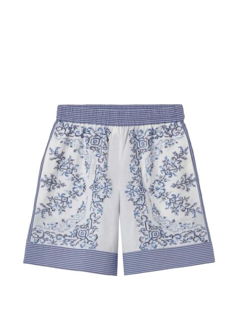 Claudie Pierlot striped-waistband patterned shorts - White - zdjęcie produktu nr 1