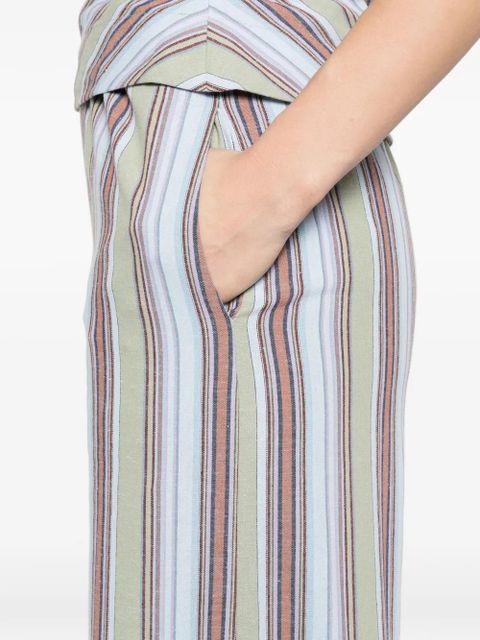 Faithfull the Brand Lane striped-pattern palazzo pants - Green