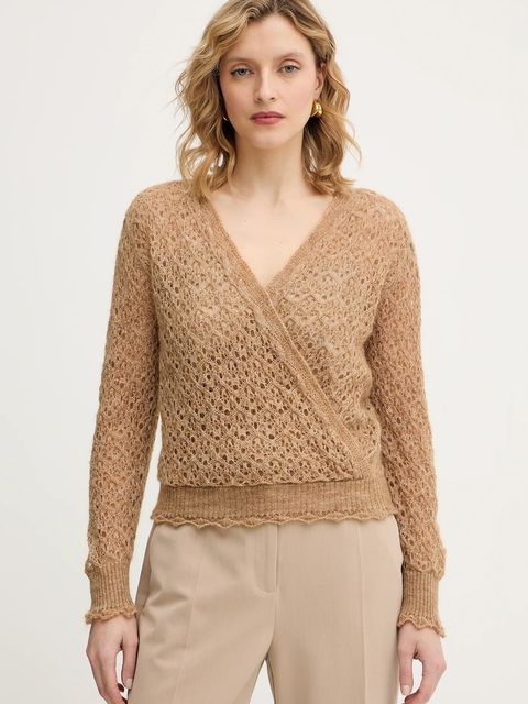 Twinset sweter z dodatkiem moheru damski kolor granatowy lekki 252TT3200 - zdjęcie produktu nr 1