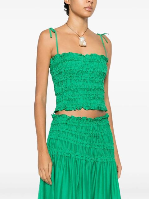 Tory Burch shirred tie top - Green
