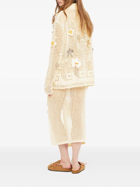 Alanui open-work embellished shirt - Neutrals