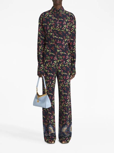 ETRO floral-print straight-leg trousers - Black