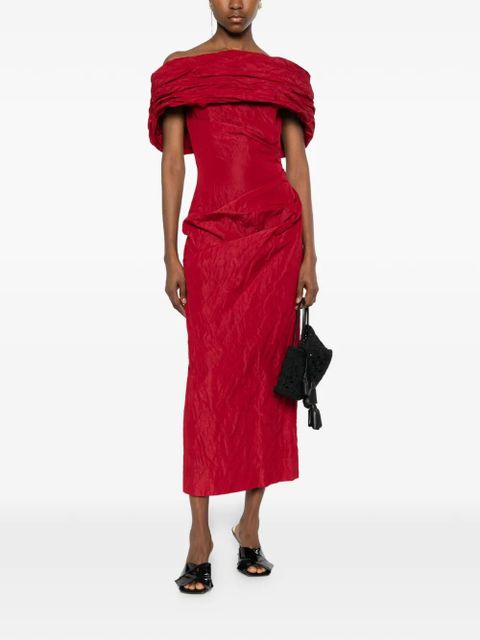 Magda Butrym off-shoulder draped dress - Red - zdjęcie produktu nr 2