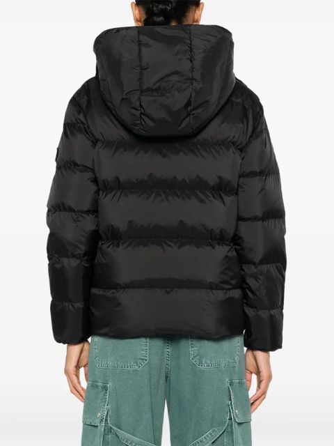 TWINSET logo-patch padded jacket - Black