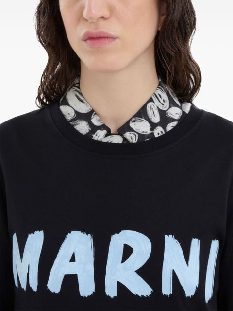 Marni logo print T-shirt - Black