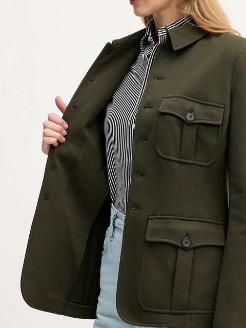 Polo Ralph Lauren marynarka kolor zielony jednorzędowa gładka 211A93159