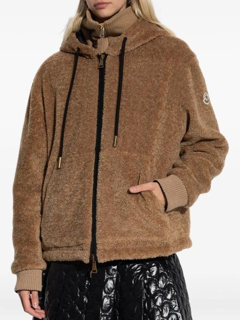 Moncler hooded teddy fleece jacket - Brown