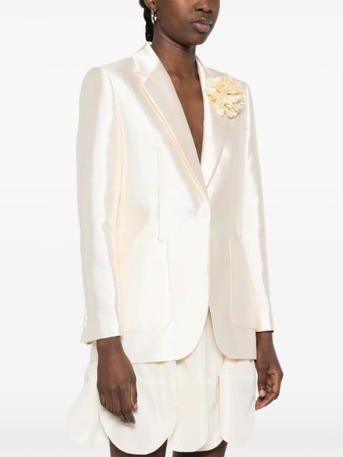 SANDRO Myrella floral-appliqué front-pocket blazer - Neutrals