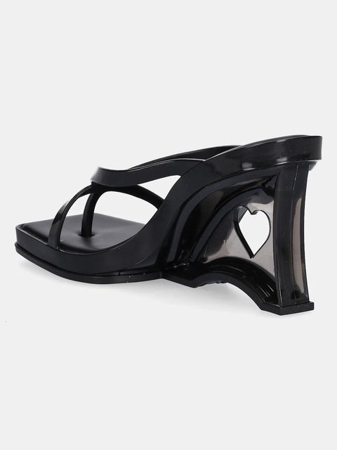 Melissa japonki GLASS HEEL AD damskie kolor czarny na koturnie M 35801 AW696