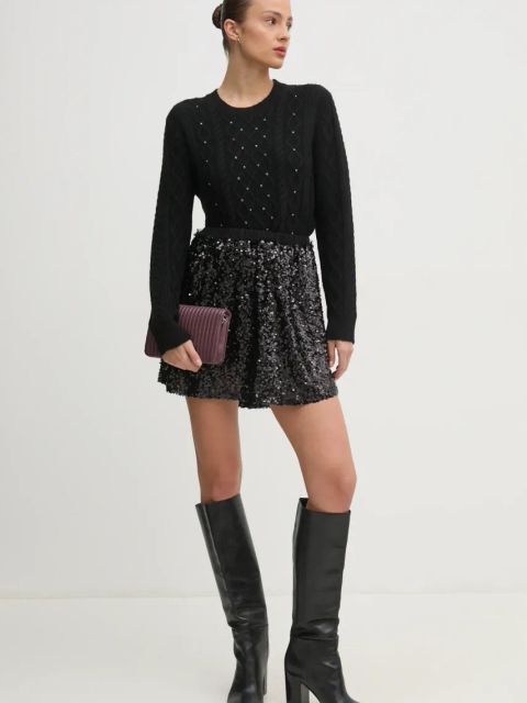 United Colors of Benetton sweter z domieszką wełny damski kolor czarny 1QCSD10CC