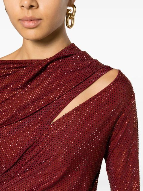 Cult Gaia Kumasi rhinestone-embellished asymmetric gown - Red