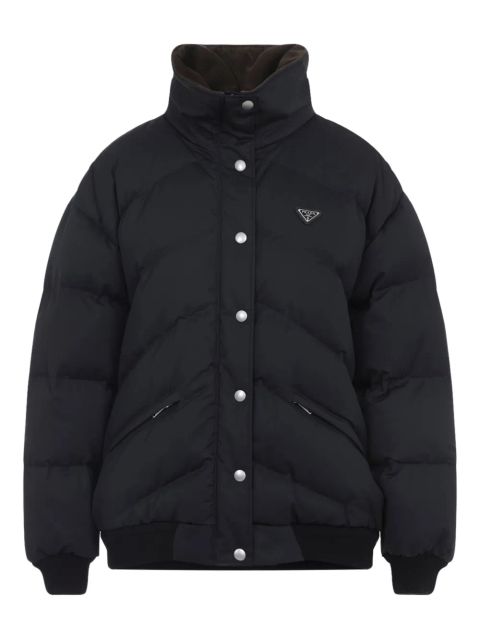 Prada quilted logo-plaque puffer jacket - Black - zdjęcie produktu nr 1