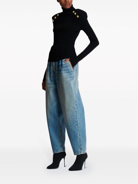 Balmain button-embellished roll-neck jumper - Black - zdjęcie produktu nr 2