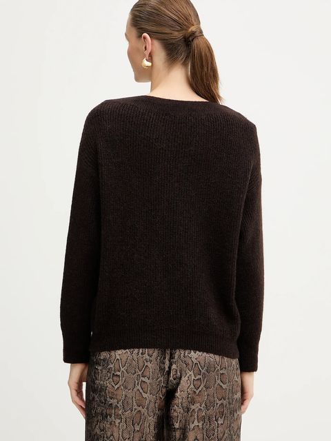 Morgan sweter z domieszką wełny MREINE damski kolor brązowy MREINE - zdjęcie produktu nr 2