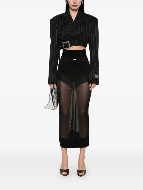Jean Paul Gaultier pinstriped cropped blazer - Black - zdjęcie produktu nr 2
