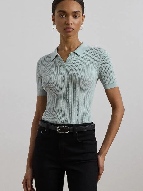 Lauren Ralph Lauren polo damskie kolor niebieski 200963653