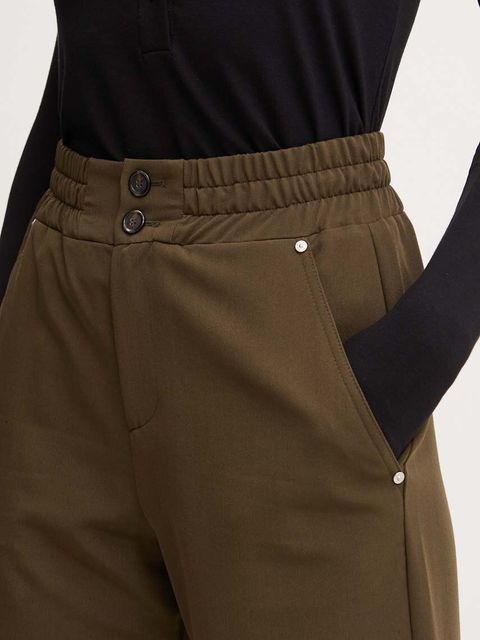 Pinko spodnie damskie kolor zielony proste high waist 104178 A18E