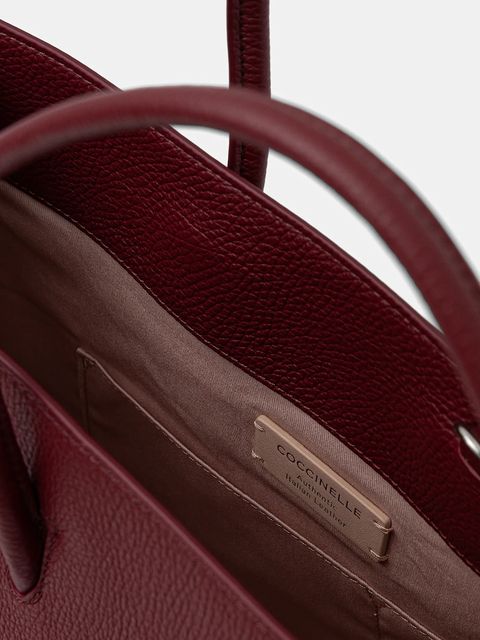 Coccinelle torebka skórzana COCCINELLEMYRTHA MAXI LOG kolor bordowy E1 QBB 18 02 01