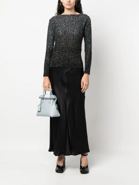 Maison Margiela sequin-embellished knitted jumper - Blue