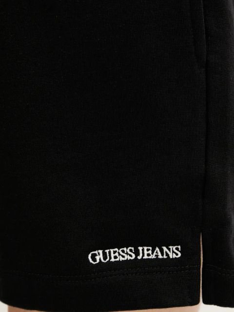 Guess Jeans szorty bawełniane damskie kolor czarny gładkie high waist W5GD0O K68I4