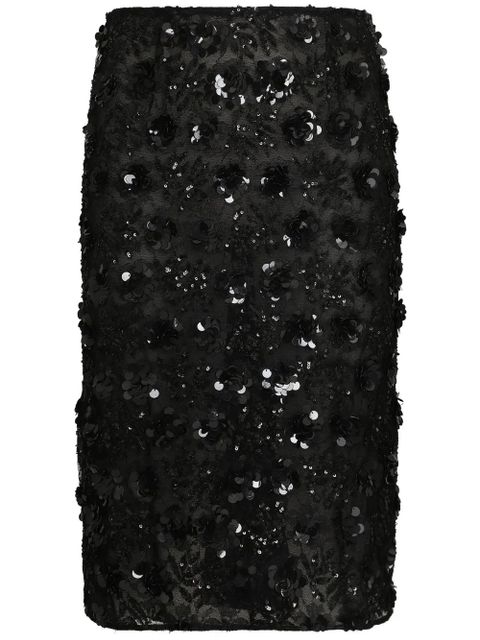 Dolce & Gabbana sequin-embellished skirt - Black - zdjęcie produktu nr 1