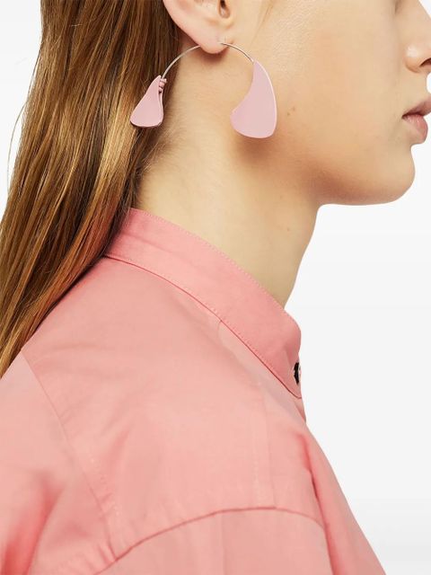 Jil Sander logo-engraved enamelled earrings - Pink