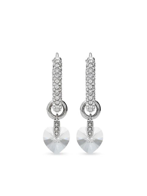 Jimmy Choo crystal heart hoop earrings - Silver - zdjęcie produktu nr 1