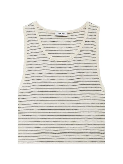 ANINE BING Juliann striped tank top - Neutrals