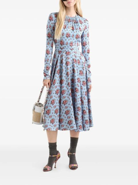 Dolce & Gabbana flower bouquets-print midi dress - Blue - zdjęcie produktu nr 2