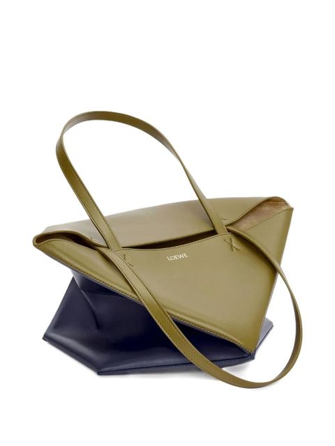 LOEWE Puzzle Fold geometric panelled tote bag - Blue