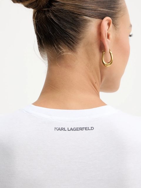Karl Lagerfeld t-shirt bawełniany damski kolor biały B1W17033