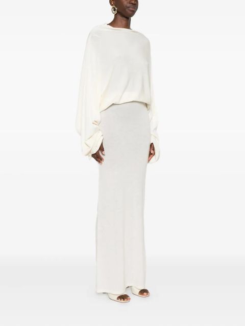 Aya Muse long-sleeved open-back dress - Neutrals