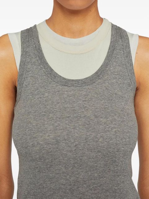 Jil Sander layered cotton tank top - Grey