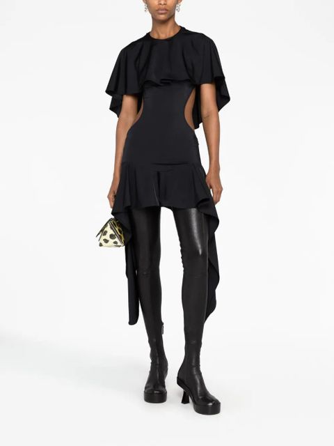 The Attico Airi cape-effect cut-out minidress - Black - zdjęcie produktu nr 2