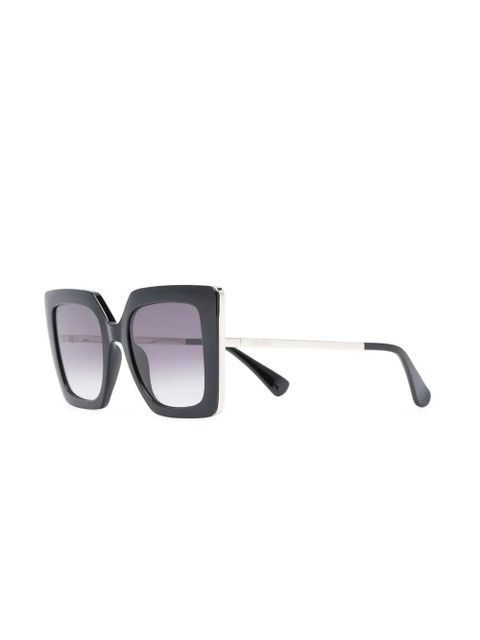 Max Mara Eyewear engraved-logo square-frame sunglasses - Black - zdjęcie produktu nr 2