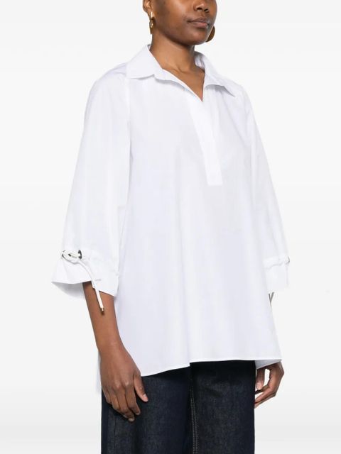 Max Mara drawstring layered blouse - White